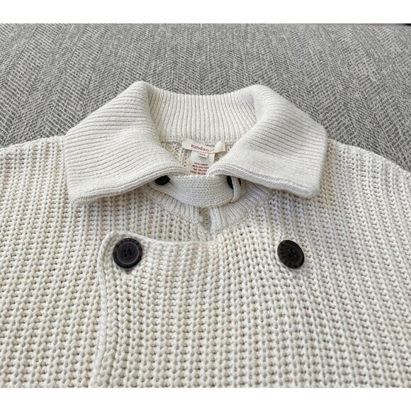 Sundance Chunky Knit Cardigan Sweater Double Breasted Pockets Ivory XXL - Picture 6 of 11